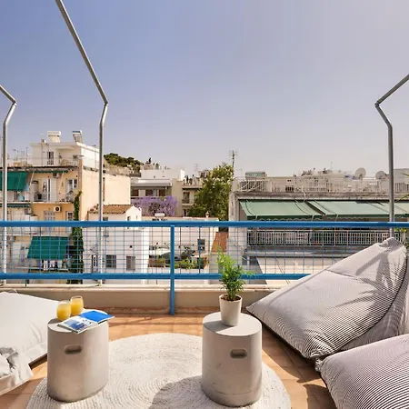 Appartement Penthouse With Magical Acropolis View From Balcony